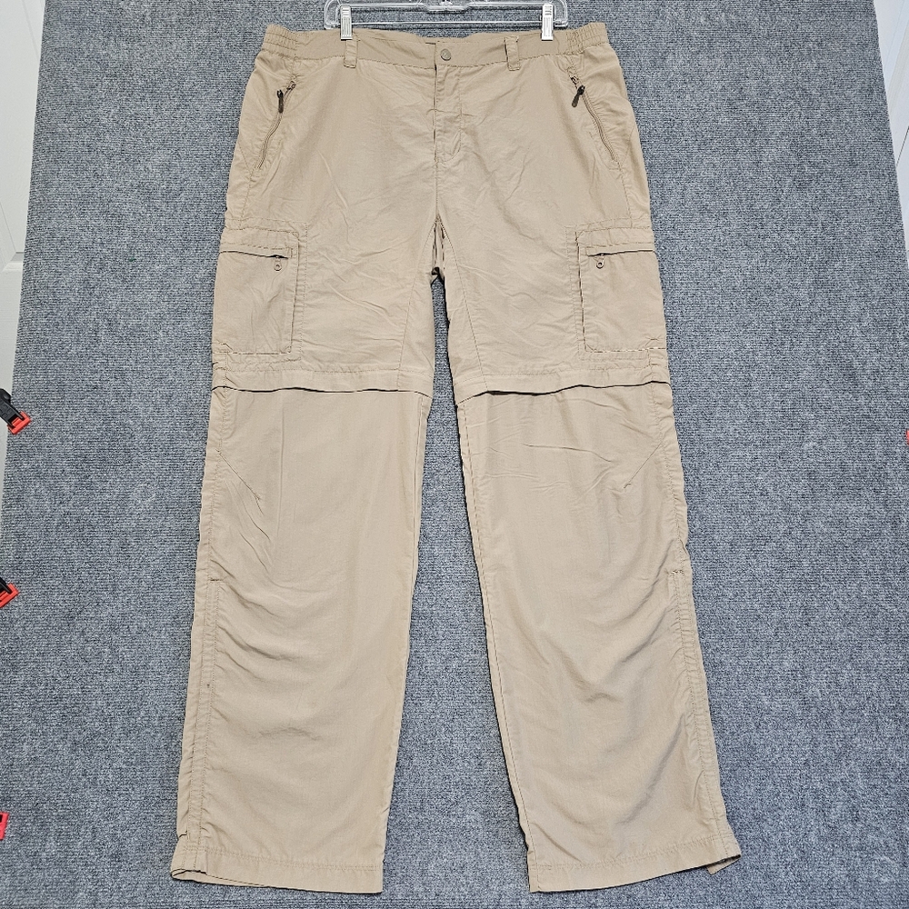 Rei Co-op Pants Mens 40x34 Tan Sahara Nylon Convertible Cargo Hiking Shorts